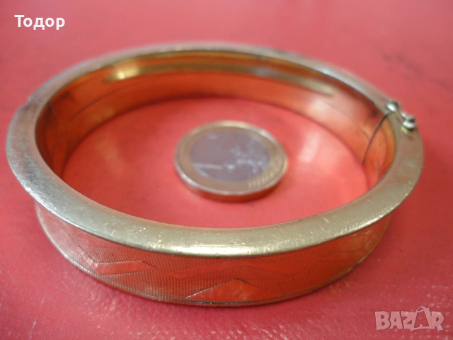 Уникална позлатена твърда гривна Amerikaner SP 2