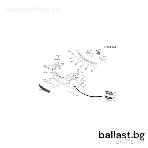 Инсталация предна броня A2135405203 E Klasse W213