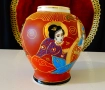 Японска порцеланова ваза Satsuma,злато,печат. , снимка 2