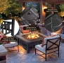 Градинска 3в1 маса ‘Fire Pit’ – BBQ, камина, ледарка, снимка 2
