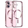 Силиконов кейс bSmart Chrome Magsafe с протектори за камерите, За iPhone 17 (6.3), Розово-златен, снимка 1