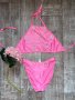 Кокетен цикламено неоново розов бански костюм с 3D 3Д цветя размер М , снимка 6
