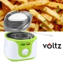 Фритюрник Voltz, 2 литра, 1300W, 80-190 C, Незалепващ съд, Бял/зелен 2 ГОДИНИ ГАРАНЦИЯ, снимка 1
