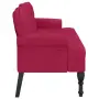 vidaXL Пейка с облегалка, виненочервена, 119,5x64,5x75 см, кадифе, снимка 4