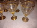 Антикварен сервиз за ракия  гравирани чаши богато позлатени с широк златен кант , снимка 2