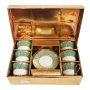 Луксозен сервиз за чай и кафе-6 броя керамични чаши+ 6 чинийки