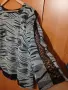 НОВА раз. 58-4xl ЕФЕКТНА И КРАСИВА ОФИЦИАЛНА БЛУЗКА-ТУНИКА В ЧЕРНО И СРЕБРИСТО, снимка 5