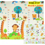 4137 Сгъваемо детско килимче за игра, топлоизолиращо 180x200x1cm - Жираф и Цифри, снимка 1