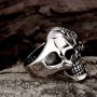 Мъжки пръстен - череп с циркон, хеви метъл, пънк, снимка 1 - Пръстени - 42105791