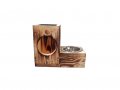 Хранилка за зайци дърво,Дървена хранилка с метална купа за гризачи, снимка 1 - Декоративни зайчета - 40169145