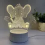 Холограмна 3D LED лампа Слонче, снимка 4