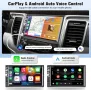 Радио за кола с двоен дин с CarPlay Android Auto CAMECHO 7-инчов сензорен екран+камера за заден ход, снимка 2