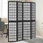 vidaXL Разделител за стая, 4 панела, черен, дърво пауловния масив, снимка 2