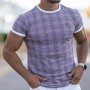Модна мъжка карирана тениска с къс ръкав, 4цвята - 023, снимка 5