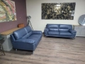 Син кожен комплект дивани тройка и двойка, снимка 12