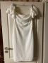 Нова елегантна миди дължина  еластична парти коктейлна бяла рокля буфан ръкав , снимка 4
