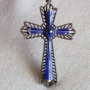 Сребърен кръст с емайл., снимка 1