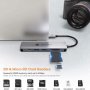 NOVOO 6 в 1 алуминиев USB-C хъб, PD 100 W, HDMI 4K , 2хUSB 3.0, Четец на SD, снимка 3