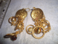 ПОЗЛАТЕНИ ЕТНОГРАФСКИ СТИЛ БРОНЗОВИ ОРНАМЕНТИРАНИ РЕТРО ОБЕЦИ 5650, снимка 5