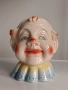 Ретро порцеланова касичка във формата на глава на клоун от Англия. , снимка 3