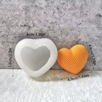 3D мрежесто сърце силиконов молд форма фондан гипс шоколад украса декор, снимка 1 - Форми - 35747913