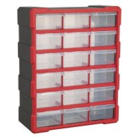 Шкаф органайзер с 18 чекмеджета за стена табло кутии, снимка 1 - Аксесоари и консумативи - 28648632