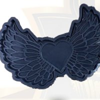 Грамадни отворени крила със сърце силиконов молд форма фондан гипс шоколад декор украса, снимка 2 - Форми - 42201650
