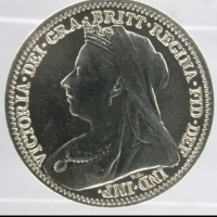   Сребърна монета 1901г ТРИ ПЕНСА , снимка 2 - Нумизматика и бонистика - 44599785