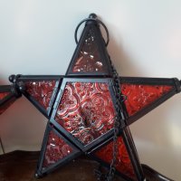Коледни стъклени витражни фенери звезда, снимка 12 - Декорация за дома - 34150274