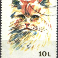 Клеймована марка Фауна Котка 1993 от Румъния, снимка 1 - Филателия - 36279568