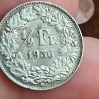 1/2 франк Швейцария 1936 г буква B рядка монета

, снимка 5 - Нумизматика и бонистика - 41677024