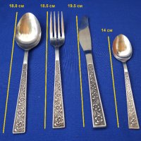 Комплект руски масивни лъжици, лъжички, вилици, ножове , снимка 7 - Прибори за хранене, готвене и сервиране - 41610447