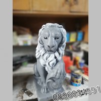 Лъв от бетон. Статуя Фигура за Декорация - сив цвят, снимка 3 - Градински мебели, декорация  - 35852455