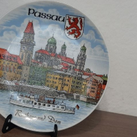 Декоративна винтидж порцеланова стенна чиния Passau 19x19см, снимка 7 - Други - 36485349