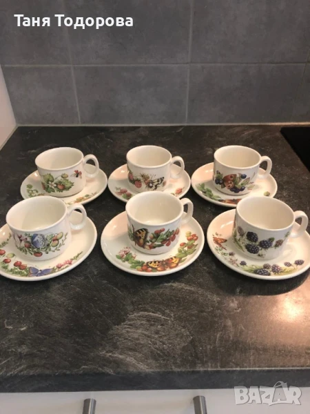 6 чашки за кафе с чинийки- Libelle, Meakin-Member of Wedgwood group, снимка 1