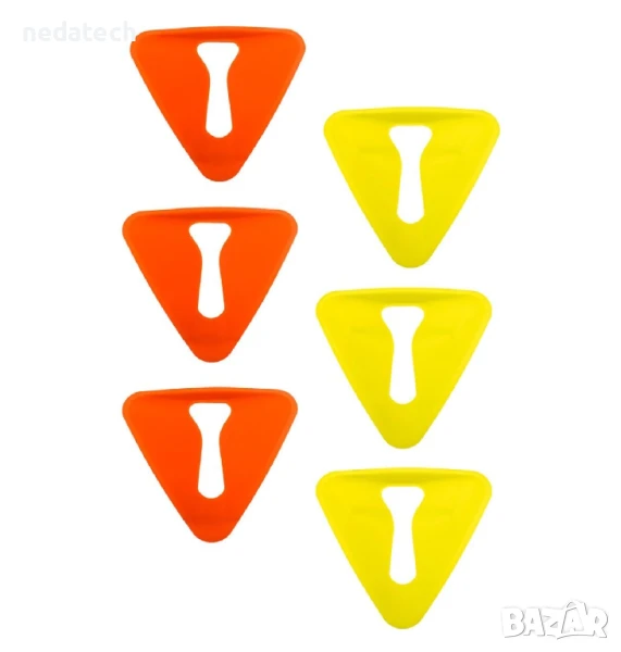 Тренировъчни  пластмасови конуси, 18x18x5см - 6 бр., снимка 1