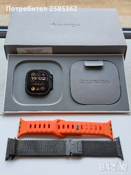 Apple Watch Ultra 2 Black 49mm Titanium Milanese Loop L Гаранционен, снимка 1