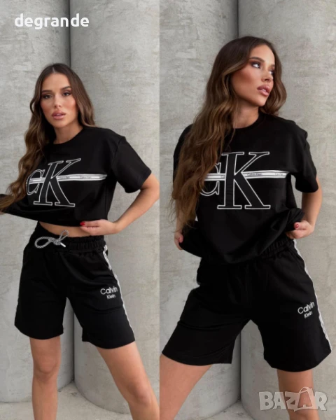 Черен дамски комплект Calvin Klein Материя памук с еластант Наличен М  размер , снимка 1