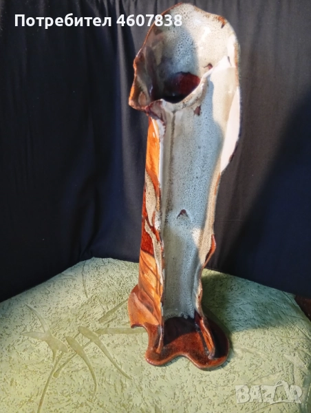 Керамична ваза немска авторска 38 см, снимка 1