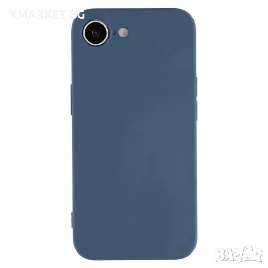 Силиконов кейс и Протектор iPaky матиран, За iPhone 16e, Тъмносин, снимка 1