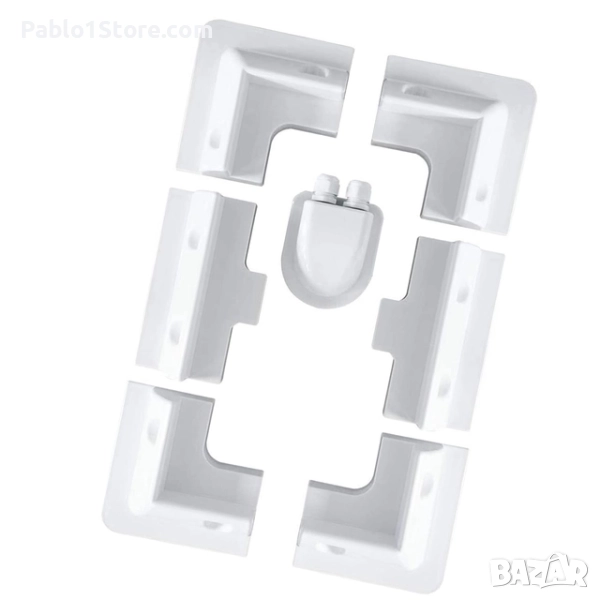  Скоби за монтаж на слънчеви панели, бели, ABS пластмаса, монтажни скоби за 7 ъглови скоби без проби, снимка 1