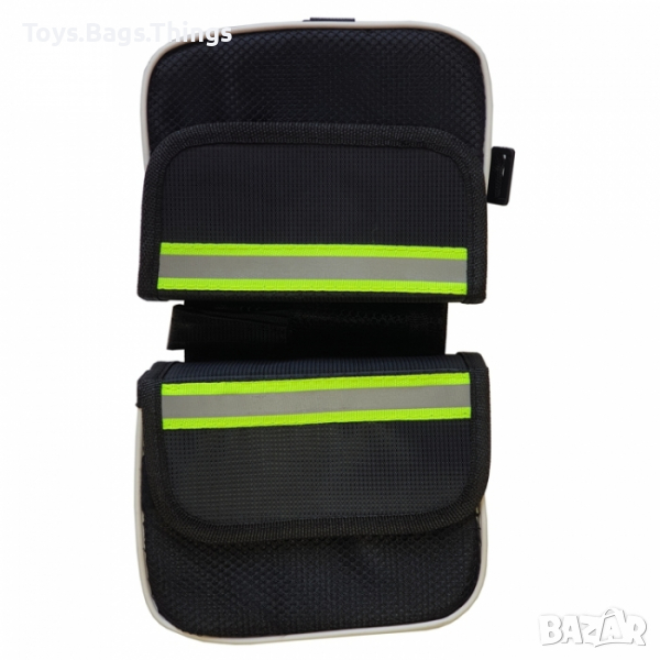 Двойна чанта за велосипед, дисаги за колело, светлоотразителна, черна , снимка 1