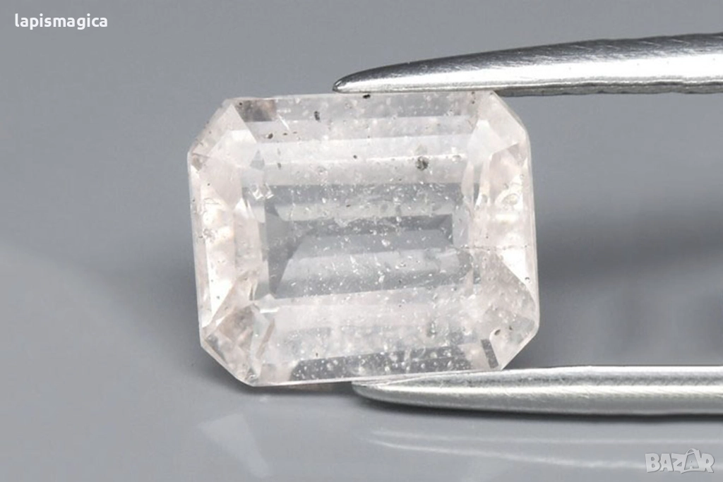 Естествен светлорозов морганит 1.70ct октагон шлифовка, снимка 1