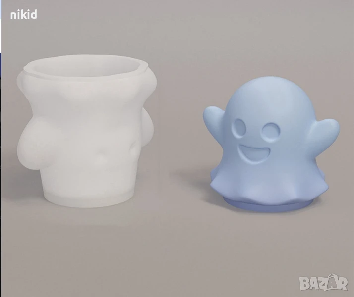 3D Духче дух Хелоуин Halloween силиконов молд форма фондан шоколад гипс смола свещ сапун декор, снимка 1