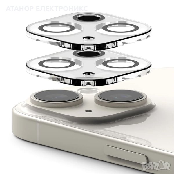 Ringke - Стъкло за протектор на камерата (2 пакета) - iPhone 15 / 15 Plus - Прозрачно, снимка 1