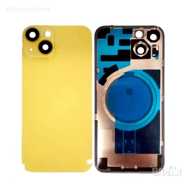 Капак батерия / Задно стъкло Оборудван с лентов кaбел безконтактно зареждане за iPhone 14 6.1/ Жълт , снимка 1