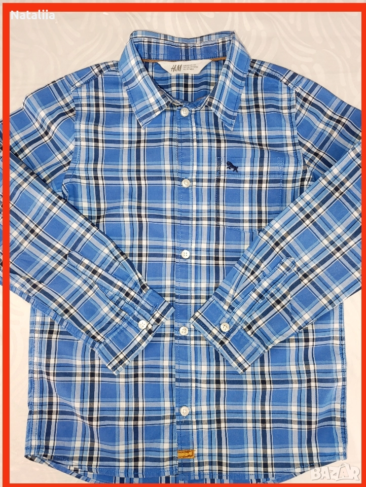 Детска риза H&M с дълъг ръкав – 128 см / 7–8 г, снимка 1