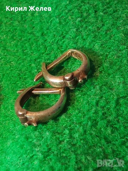 АНГЛИЙСКИ ВИНТИДЖ АРТ СРЕБЪРНИ ОБЕЦИ СРЕБРО 925 РЪЧНА БИЖУТЕРСКА ИЗРАБОТКА 38275, снимка 1