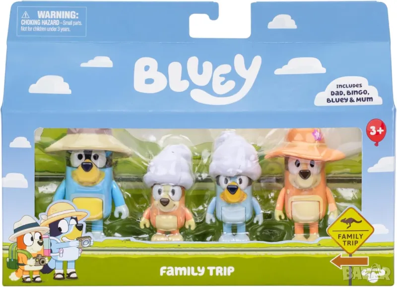 Намаление! Оригинални Блуи/ Bluey Family Trip - Фигурки с аксесоари, снимка 1