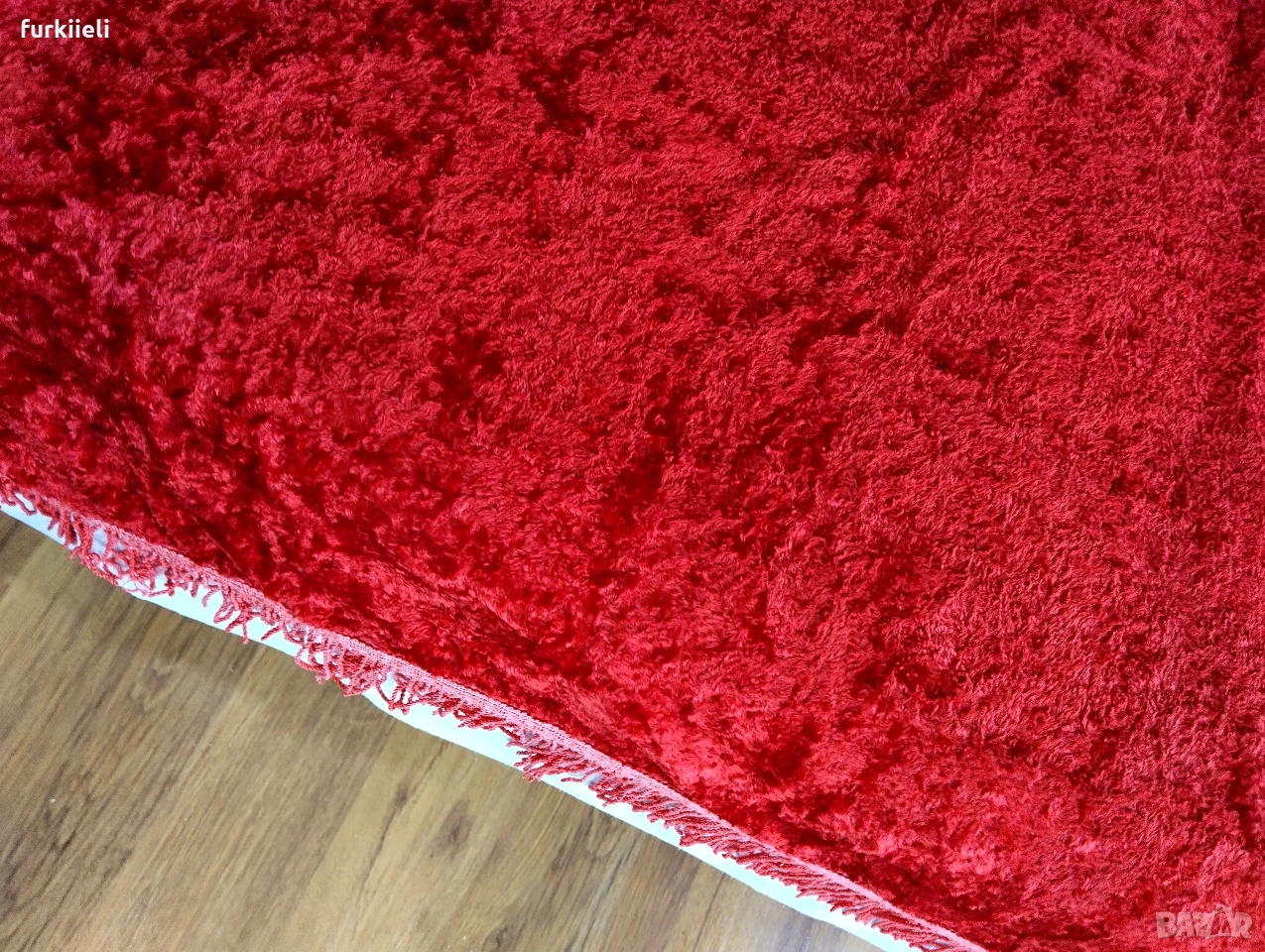 плюшено покривало за единично легло с ресни, снимка 1